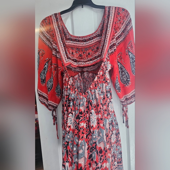 Midsummer's Dream Dress by Free People, specifically in the "Poppy Combo" Small - Picture 3 of 9